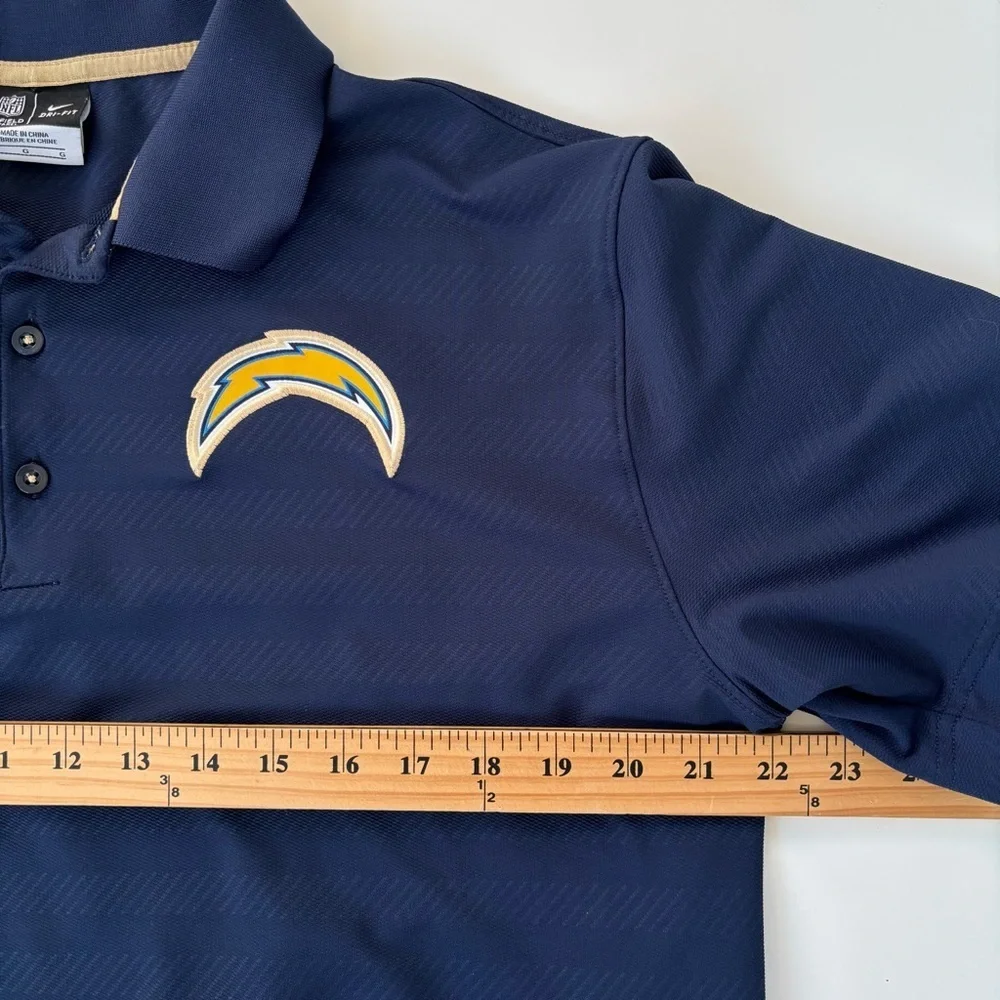 Nike Dri-Fit NFL Navy Blue LA Chargers Los Angeles Chargers Polo Size Large